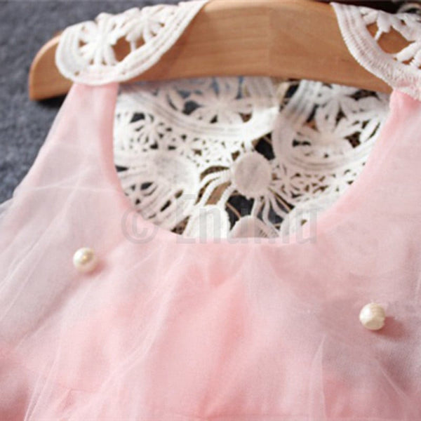 Light Pink Lace Dress - Enumu