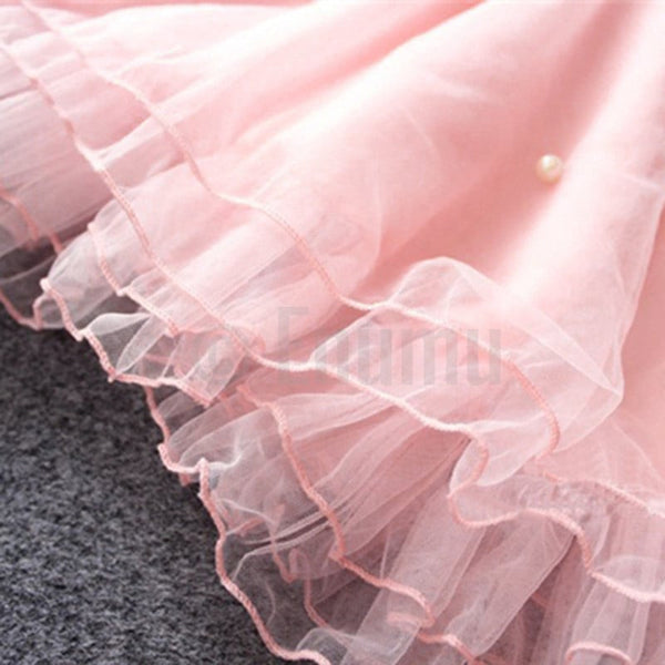 Light Pink Lace Dress - Enumu