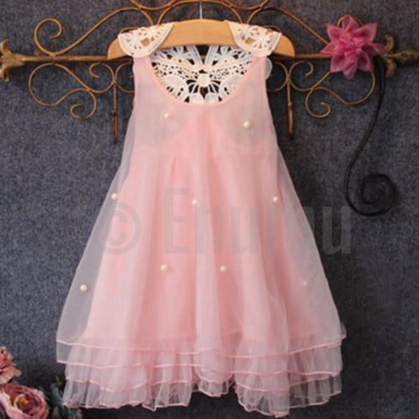 Light Pink Lace Dress - Enumu