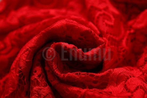 Red Lace Short Dress - Enumu