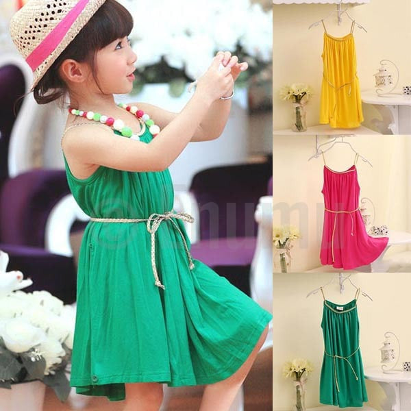 Dark Green Cotton Dress - Enumu