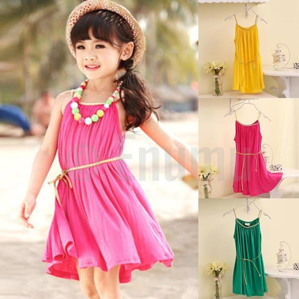 Dark Pink Cotton Dress - Enumu