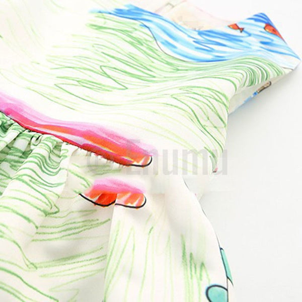 Cartoon paint Baby Girl dress - Enumu