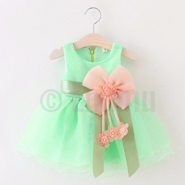 Light Green Big Flower Dress - Enumu
