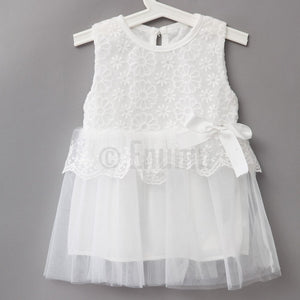 White Sleeveless Dress - Enumu