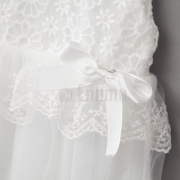 White Sleeveless Dress - Enumu