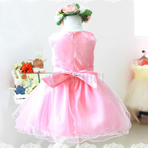 Light Pink Rosette Bow Dress - Enumu