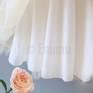 White Net Flower Lace Dress - Enumu