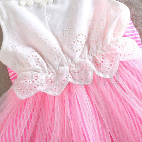 Pink and Bow Net Dress - Enumu