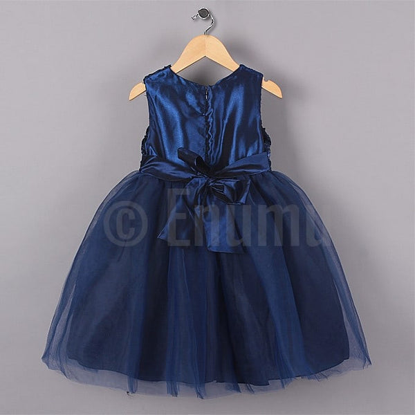 Dark Blue Flower Grand Dress - Enumu