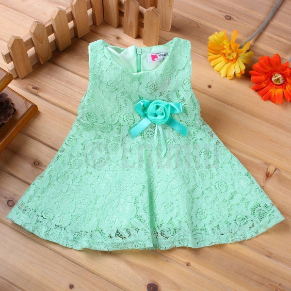 Green Lace Dress (Size 3 - 9 Yrs) - Enumu