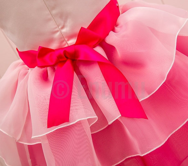 Bow knot with Rose Flower Pink Dress ( Ages 2 - 10) - Enumu