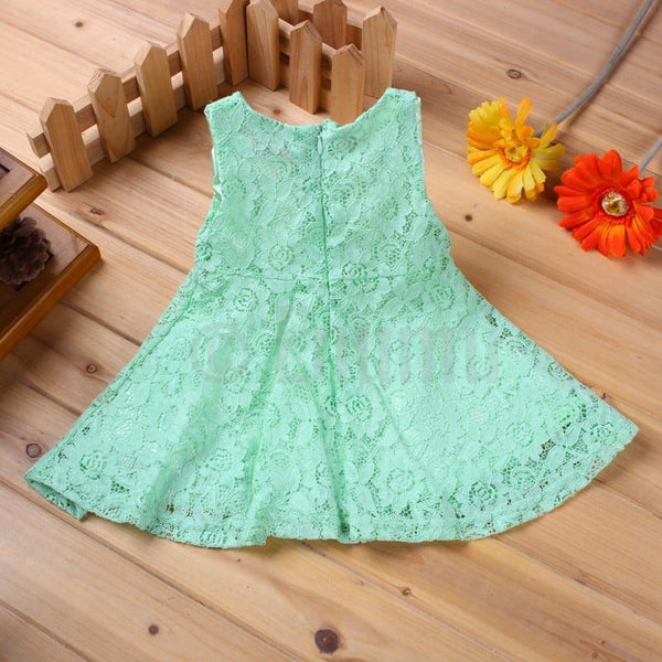 Green Lace Dress (Size 3 - 9 Yrs) - Enumu