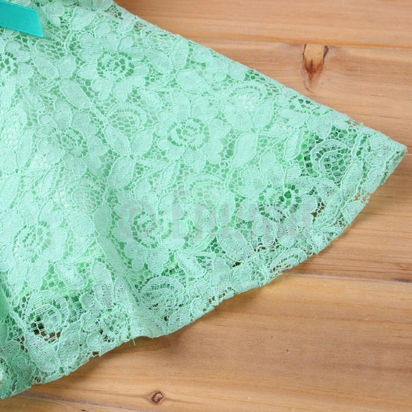 Green Lace Dress (Size 3 - 9 Yrs) - Enumu