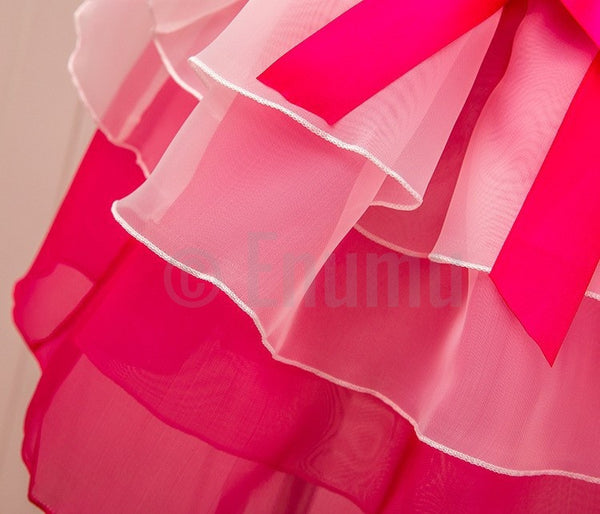 Bow knot with Rose Flower Pink Dress ( Ages 2 - 10) - Enumu