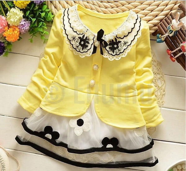 Yellow Lace Dress - Enumu