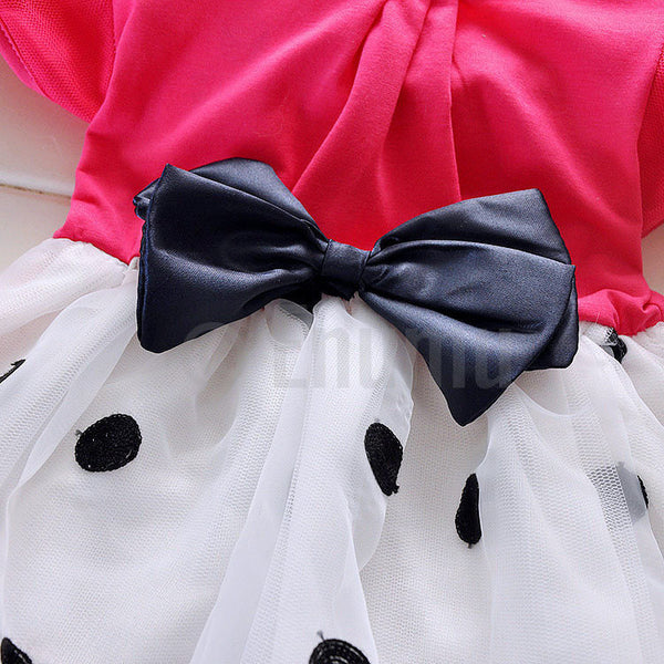 Dark Pink Polka Dot Baby Dress - Enumu