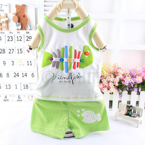 T-shirt and Pant Light Green Baby Boys set