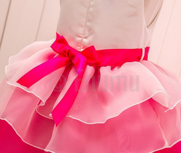 Bow knot with Rose Flower Pink Dress ( Ages 2 - 10) - Enumu