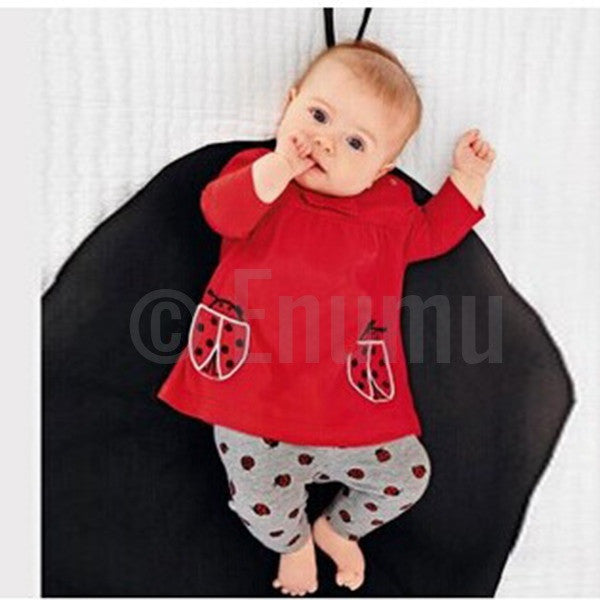 Baby Girl Full Hands Little Bugs Top and  Tights - Enumu