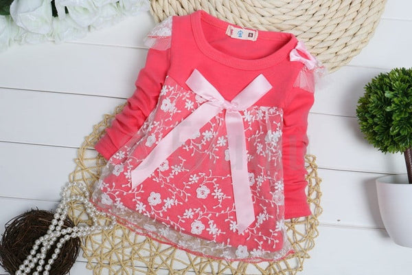 Baby Girl Dark Coral Dress - Enumu