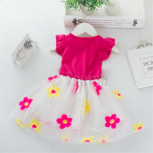 Pink Flower Dress - Enumu