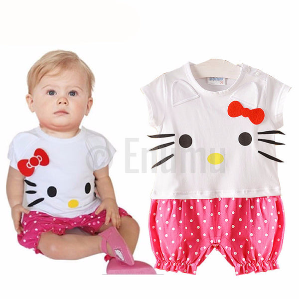 Hello Kitty Baby Girl White Onesie Romper - Enumu