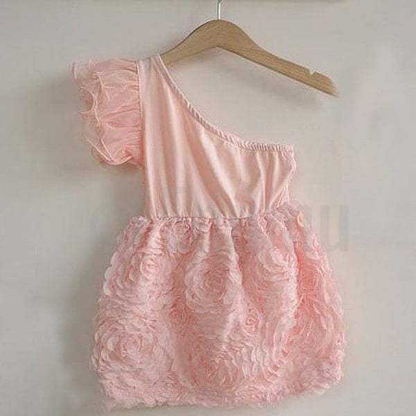 Light and Dark Coral Off shoulder dress - Enumu