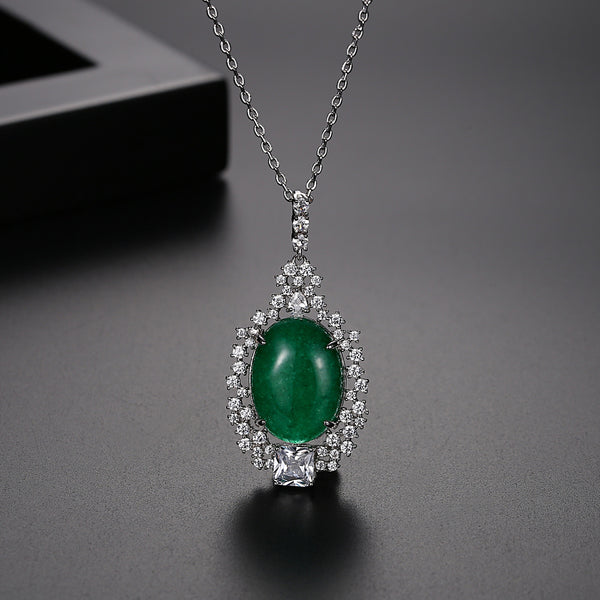 Jade CZ Pendant with Chain - Enumu