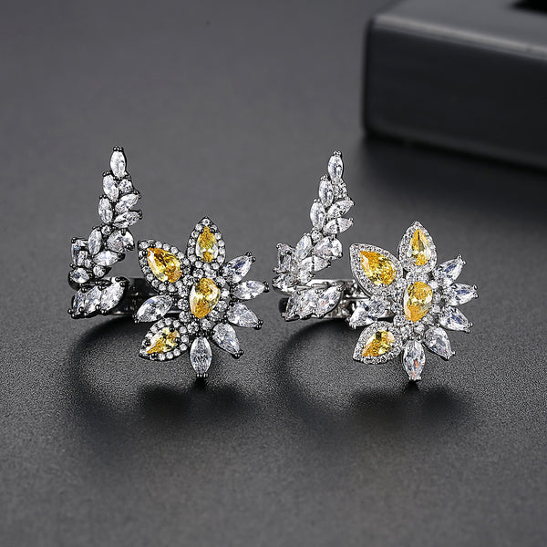 WGP Huge Citrine CZ Adjustable Ring - Enumu
