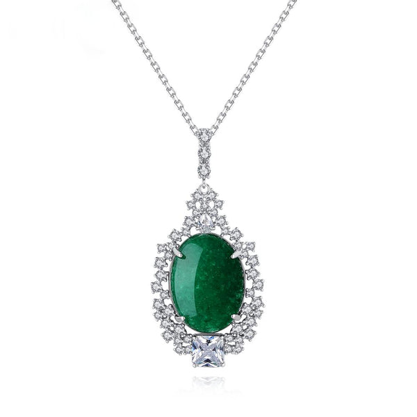 Jade CZ Pendant with Chain - Enumu