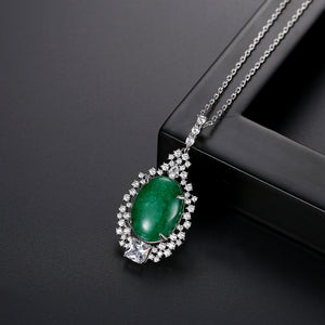 Jade CZ Pendant with Chain - Enumu