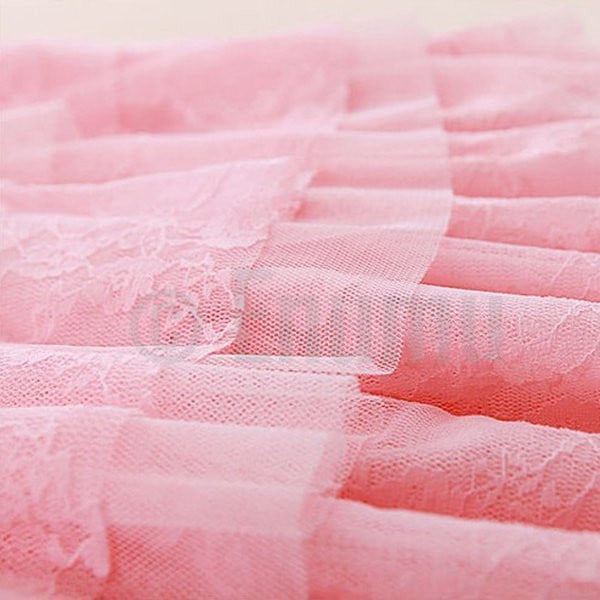 Pink Lace Multi Layer Dress - Enumu