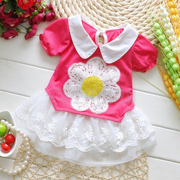 Pink Floral Baby Girl dress - Enumu
