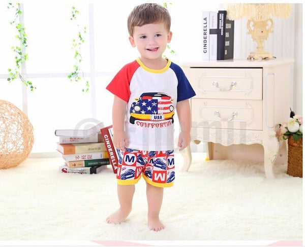 USA Print Baby Boy T Shirt Pant set - Enumu