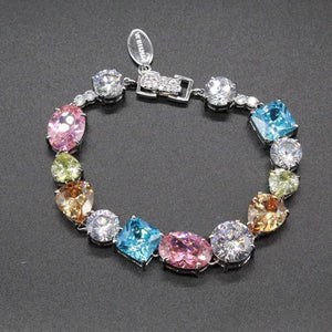 Big Stone Multi Color Bracelet with Adjustable Chain - Enumu