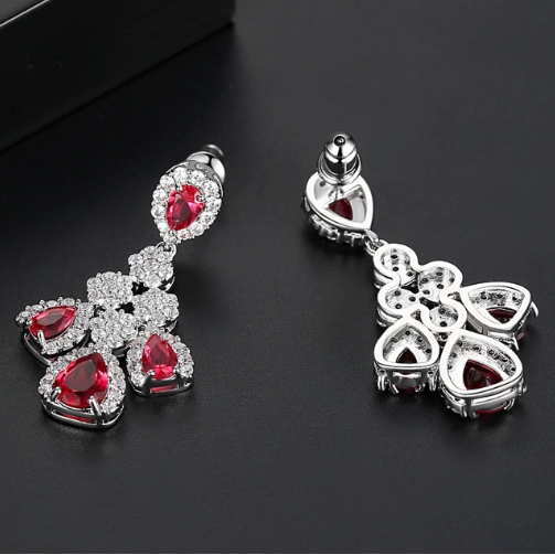 Red Chandelier Drop Dangle Earrings - Enumu