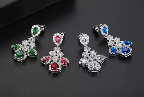 Red Chandelier Drop Dangle Earrings - Enumu